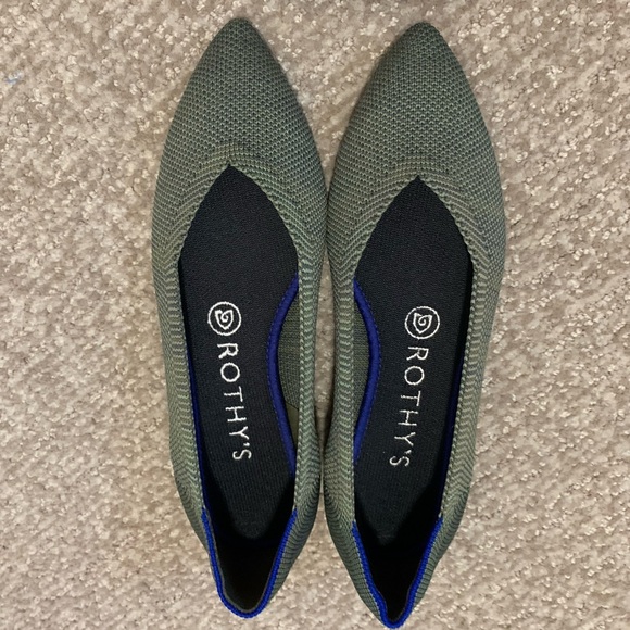 🦄Rothy’s Olive 🫒 Birdseye Points OG 🦄 Unicorn HTF - Picture 2 of 8